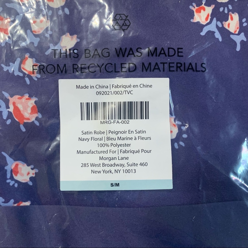 🍄 NWT Morgan Lane Allie Robe in Navy Floral - Picture 8 of 9